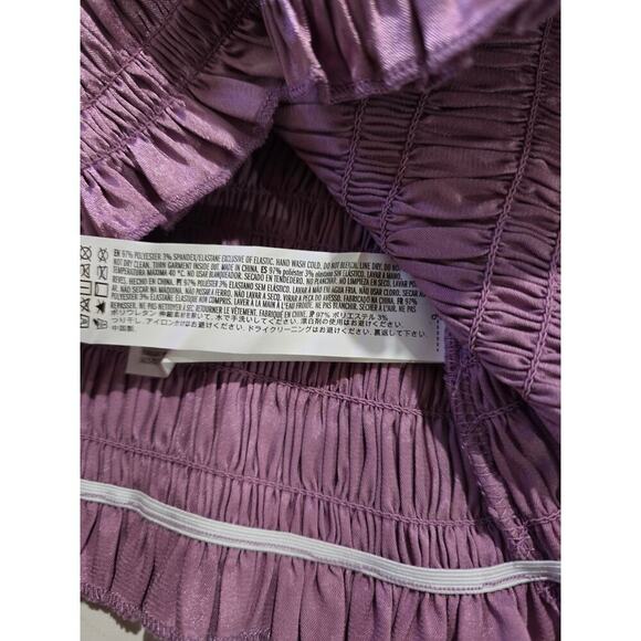 Forever 21 women's Smocked Satin Cropped Cami tank top large - Picture 7 of 8
